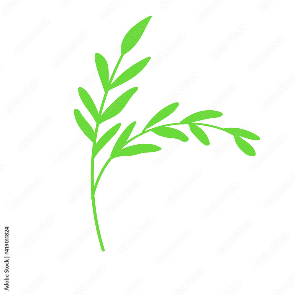 Obraz premium Leaf branch natural icon. Vector illustration