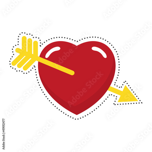 heart with arrow nineties patch