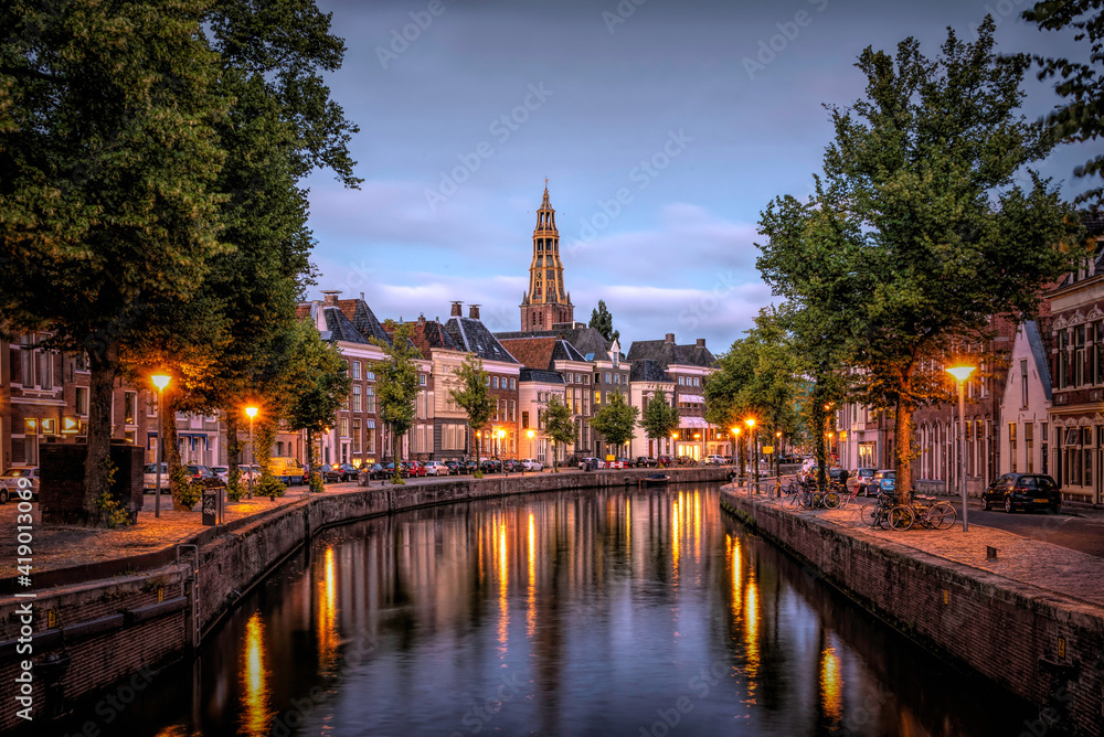 the Hoge der Aa in the city of Groningen. The Netherlands - obrazy, fototapety, plakaty 