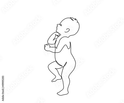 Full-growth baby for height and weight measurement One line