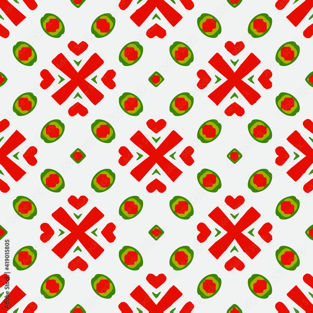 Obraz premium Seamless pattern with symmetric geometric ornament.