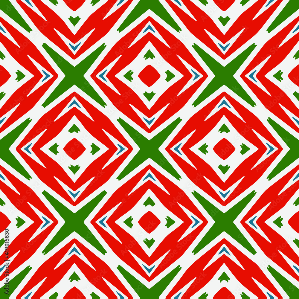 Seamless pattern with symmetric geometric ornament. Seamless pattern with symmetric geometric ornament.
