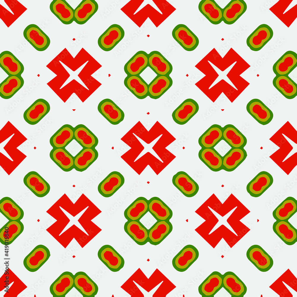 Obraz premium Seamless pattern with symmetric geometric ornament. 