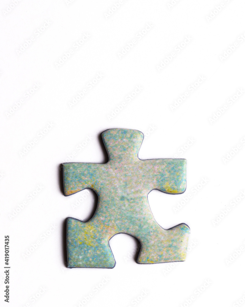 Fototapeta premium Puzzle piece isolated on white background.