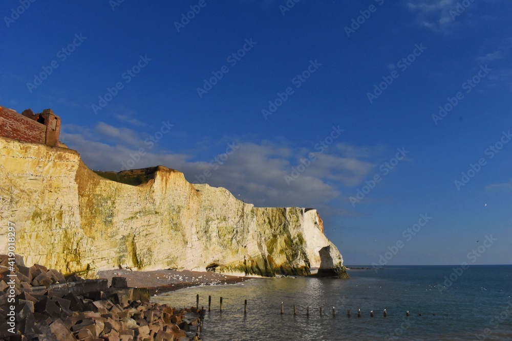 White Cliffs. English coast.  Fort 