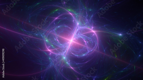 Wallpaper Mural Abstract background, smooth multicolored lines on a black background. Torontodigital.ca