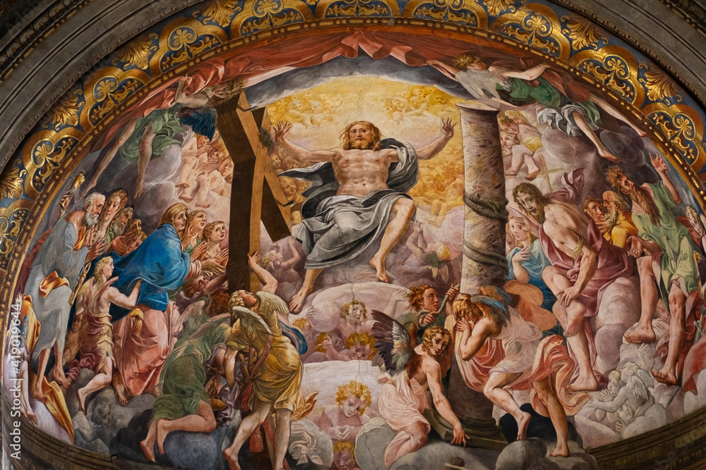 Fresco of Jesus ascending to heaven
