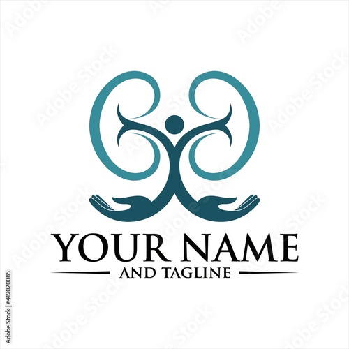 Kidney logo vector. Urology icon design template.