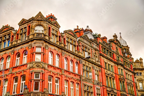 Buildings and streetside scenery in Liverpool UK around Matthew Street