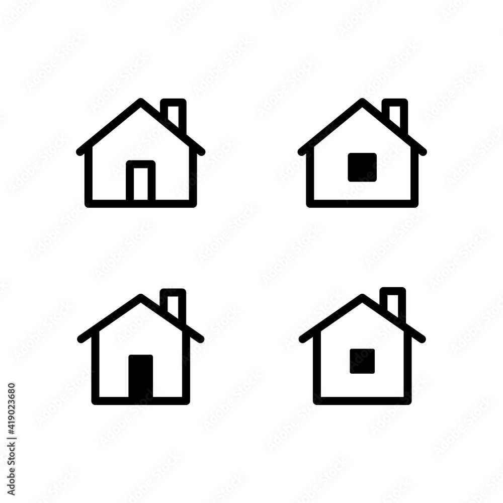 Set of house vector icons. Homes clipart symbols. Home pictogram collection. Set of house vector icons. Homes clipart symbols. Home pictogram collection.