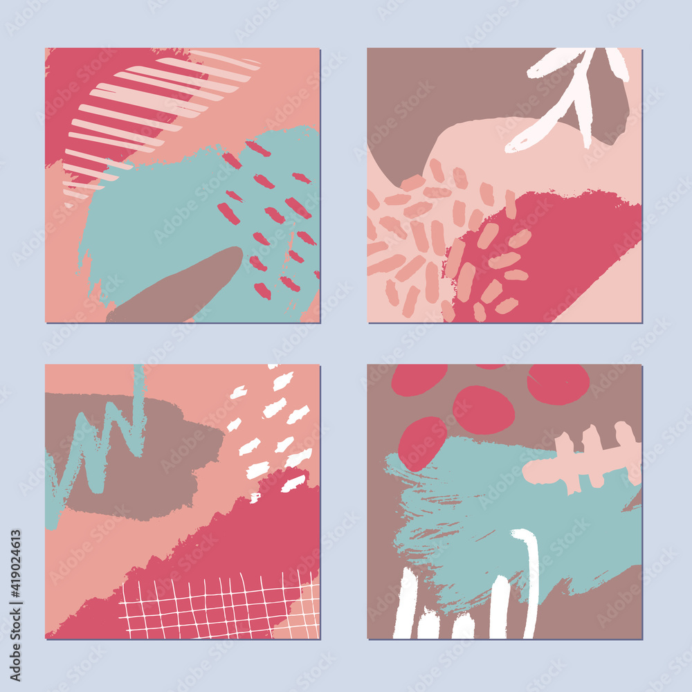 Abstract hand drawn backgrounds set. Pastel nature colours. Vector illustration. Abstract hand drawn backgrounds set. Pastel nature colours. Vector illustration.