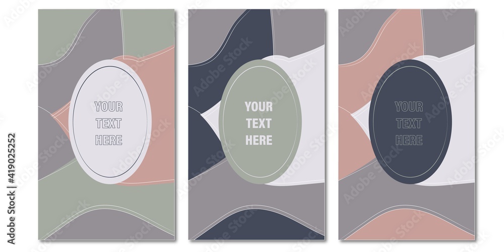 Set of editable vector design elements for cards