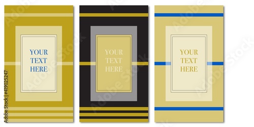 Set of editable vector design elements for cards