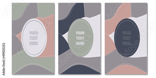 Set of editable vector design elements for cards