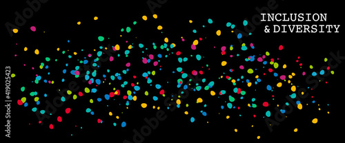 Inclusion and diversity infographic vector set, multi color dots represent inclusion and diversity social
