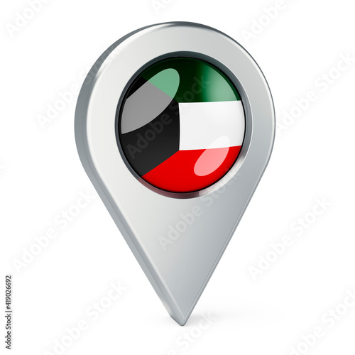 Map pointer with flag of Kuwait, 3D rendering Free Download Map pointer with flag of Kuwait, 3D rendering - GFXLoad