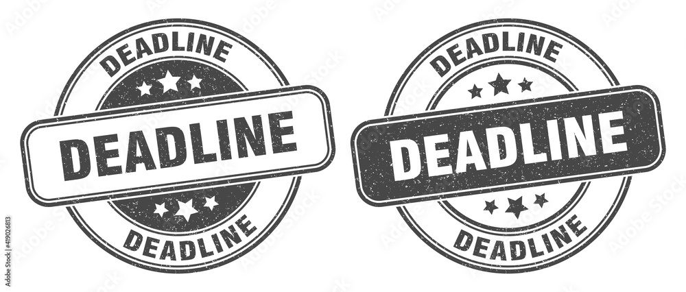 deadline stamp. deadline label. round grunge sign deadline stamp. deadline label. round grunge sign