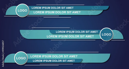 Set futuristic lower thirds set template vector. Template layout design banner for bar Headline news title. Modern design style. Vector illustration
