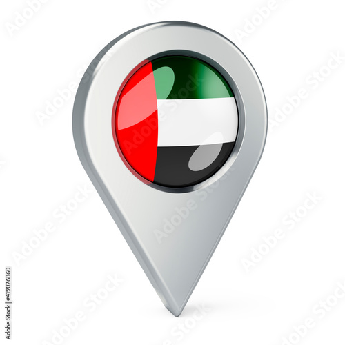 Map pointer with flag of the United Arab Emirates, 3D rendering Free Download Map pointer with flag of the United Arab Emirates, 3D rendering - GFXLoad