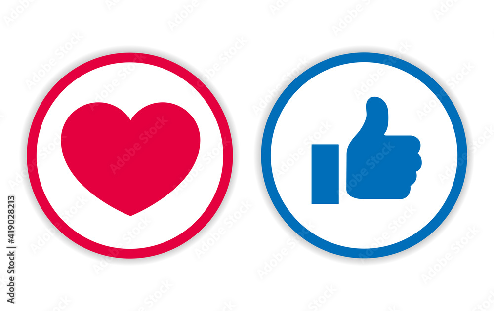 Icon Design Like And Love With Circle Line Icon Design Like And Love With Circle Line