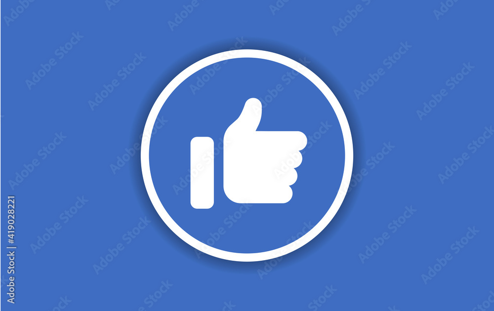 Design Like Icon With Blue Background Vector Design Like Icon With Blue Background Vector