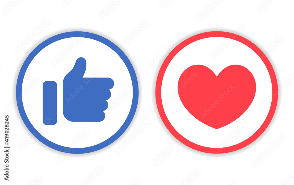Icon Like And Love With Circle Line Icon Like And Love With Circle Line