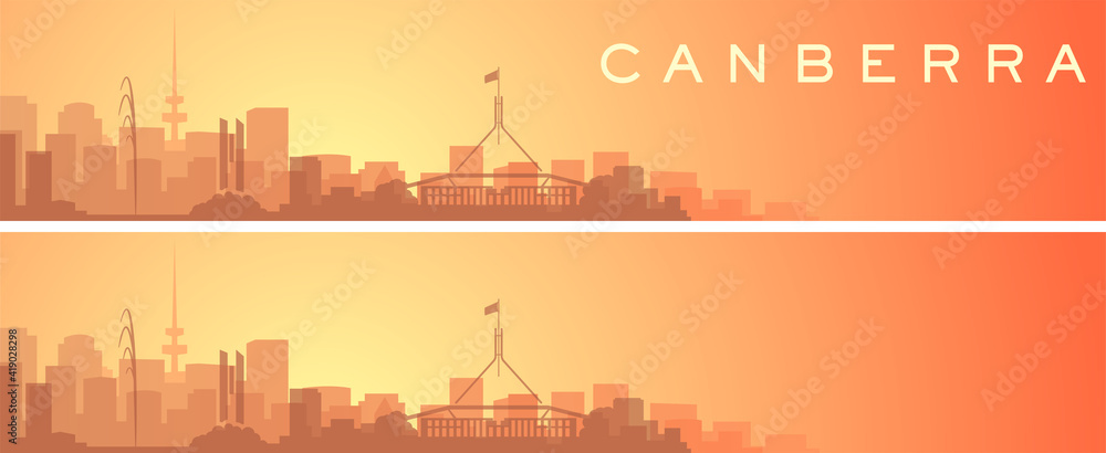 Obraz premium Canberra Beautiful Skyline Scenery Banner