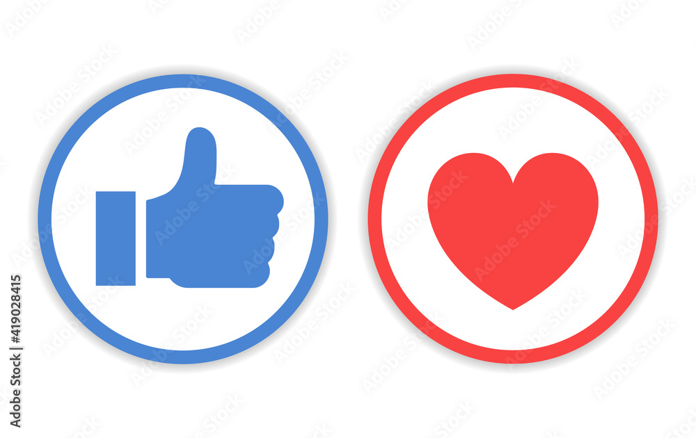 Design Icon Like And Love With Circle Line Design Icon Like And Love With Circle Line