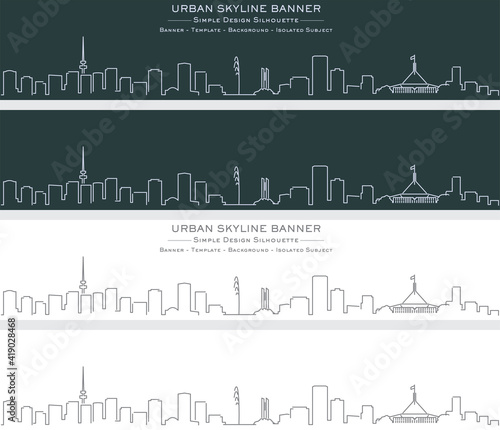 Canberra Single Line Skyline Profile Banner