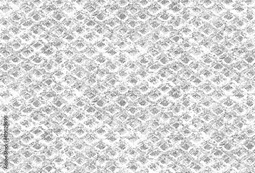 Vector fabric texture. Distressed texture of weaving fabric. Grunge background. Abstract halftone vector illustration. Overlay to create interesting effect and depth. Black isolated on white. EPS10.