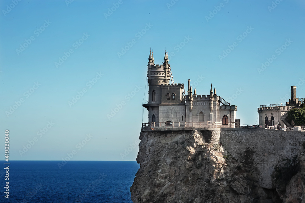 Swallow's Nest Castle in the Crimea, Beautiful sea view.The Black Sea.