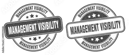management visibility stamp. management visibility label. round grunge sign