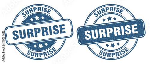 surprise stamp. surprise label. round grunge sign