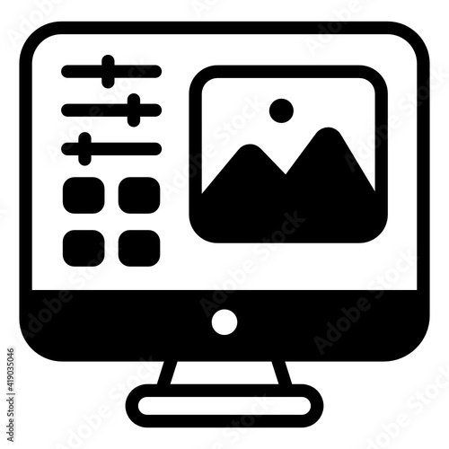 
Alphabets with arrow inside monitor denoting kerning in glyph icon 

