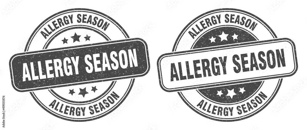 allergy season stamp. allergy season label. round grunge sign allergy season stamp. allergy season label. round grunge sign