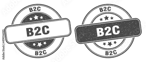 b2c stamp. b2c label. round grunge sign