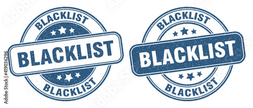 blacklist stamp. blacklist label. round grunge sign