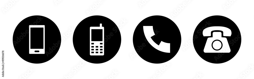 Phone icon set. Call icon vector. telephone symbol Phone icon set. Call icon vector. telephone symbol