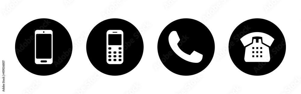 Phone icon set. Call icon vector. telephone symbol Phone icon set. Call icon vector. telephone symbol