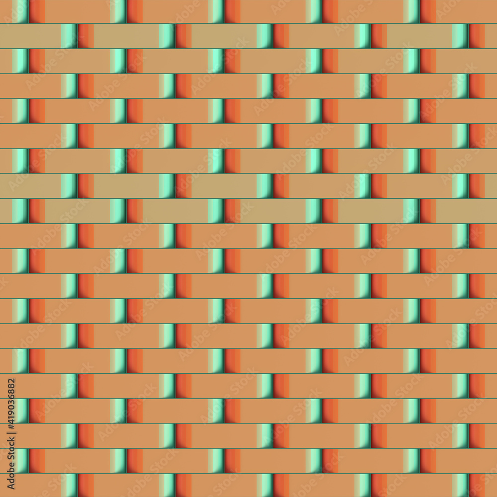 Modern geometric background of rounded rectangles with trendy gradient pattern. Abstract 3d render digital illustration Modern geometric background of rounded rectangles with trendy gradient pattern. Abstract 3d render digital illustration