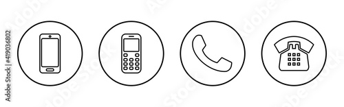 Phone icon set. Call icon vector. telephone symbol