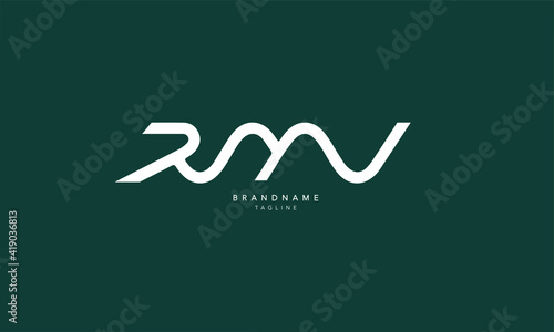 Alphabet letters Initials Monogram logo RMV, RM, MV photo