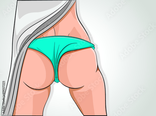 Sexy ass in lingerie. Vector illustration.