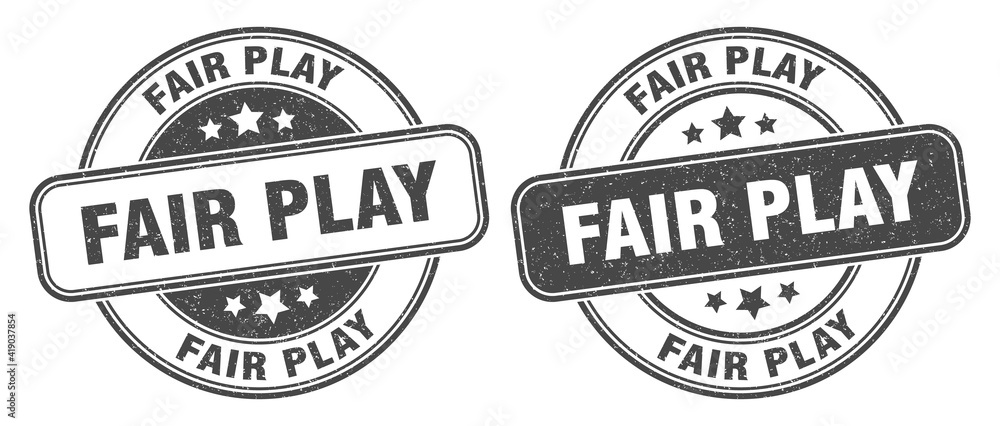 fair play stamp. fair play label. round grunge sign