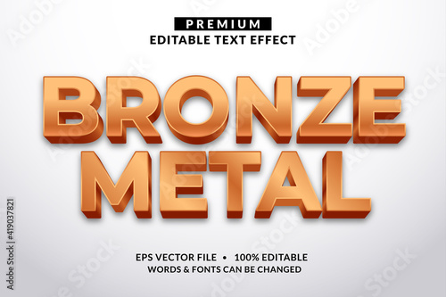 Bronze Metal, Premium Editable Text Effect Font style