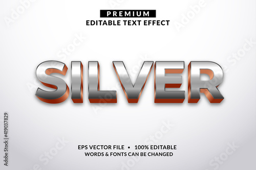 Silver, Premium Editable Text Effect Font style