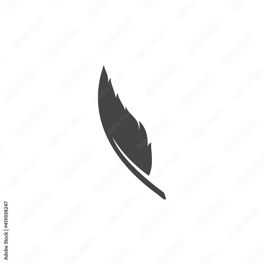 feather logo template vector icon
