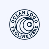 Ocean Wave Logo Design. Exclusive Logo, Symbol or Icon of Ocean. Creative and Minimalist Wave Logo Template. Modern Line Art Ocean, Water or Wave Logo Design Inspiration