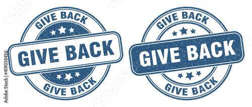 give back stamp. give back label. round grunge sign
