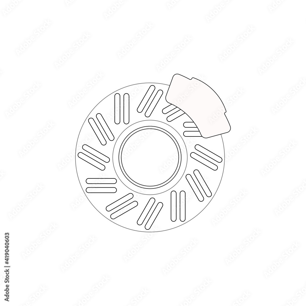 outline disc brake isolated icon on white background, auto service, repair, car detail outline disc brake isolated icon on white background, auto service, repair, car detail